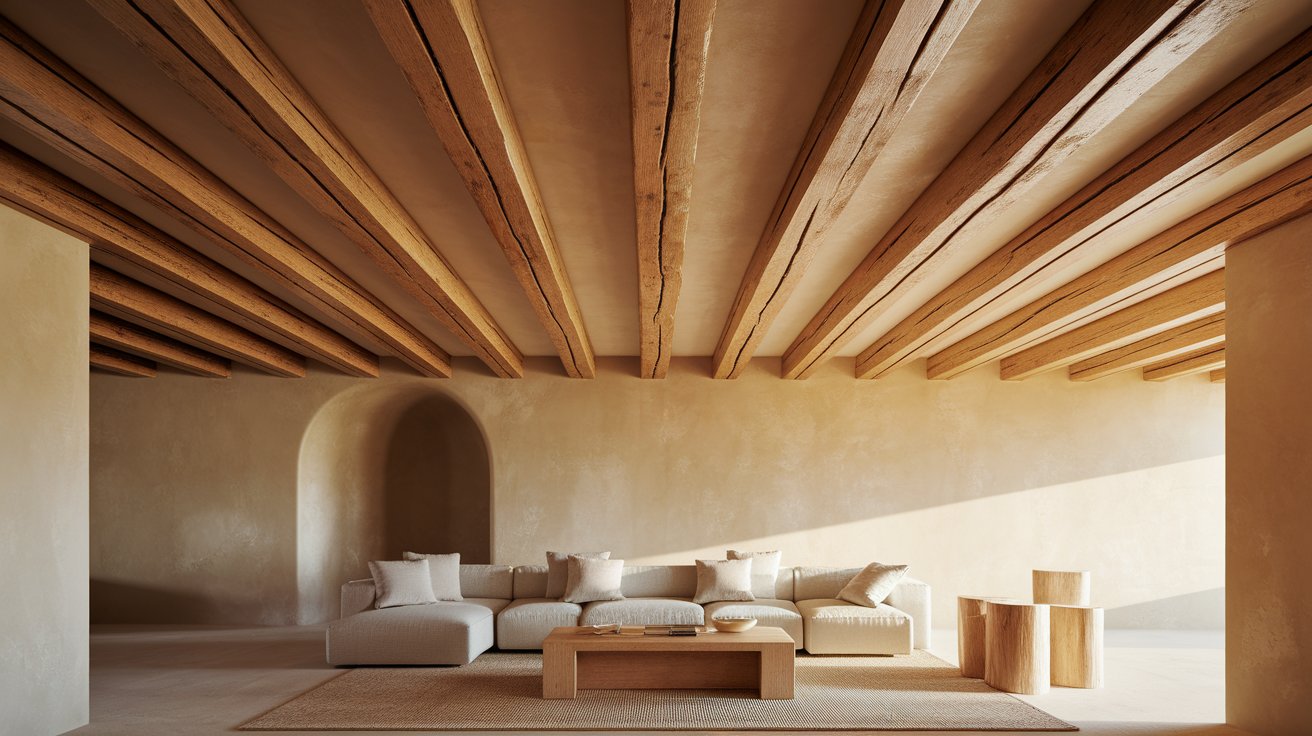 Exposed Wooden Beams for Rustic Charm