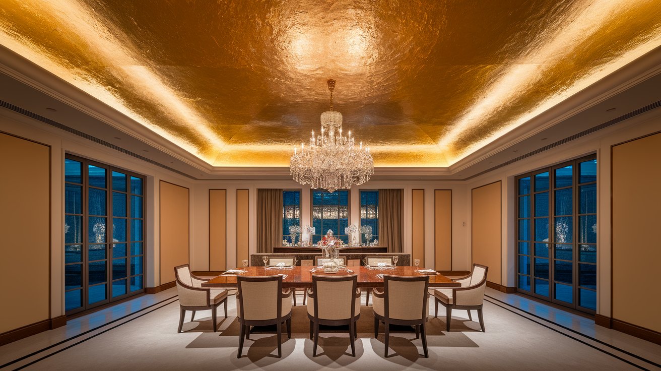 Metallic Finish Ceilings for Glamour
