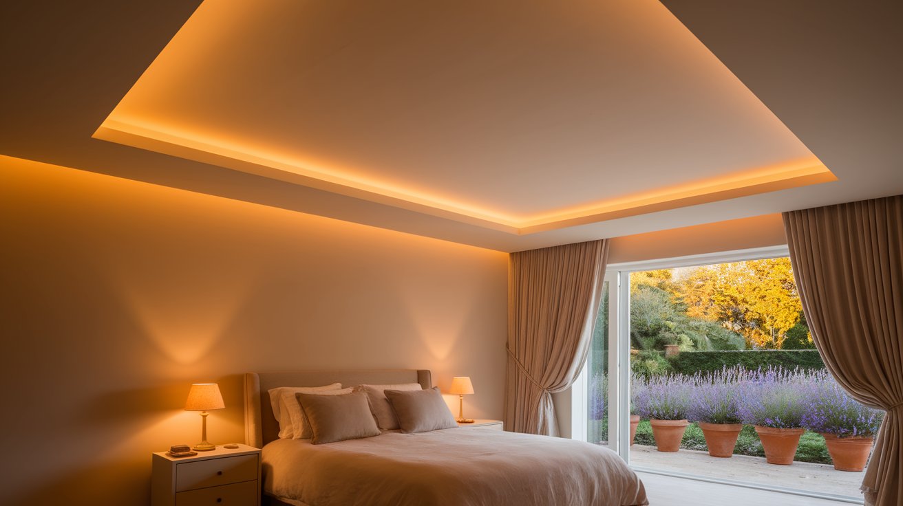 Tray Ceiling with Ambient Lighting