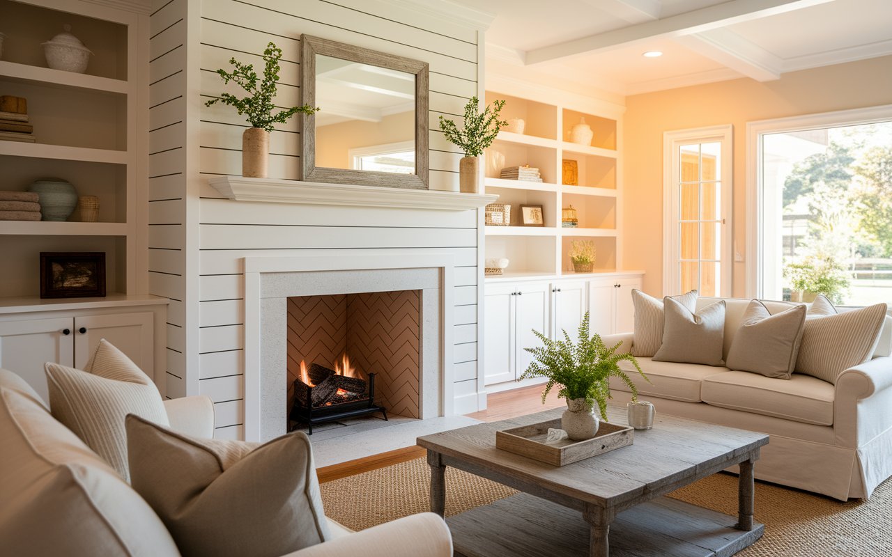 Try a Shiplap Fireplace
