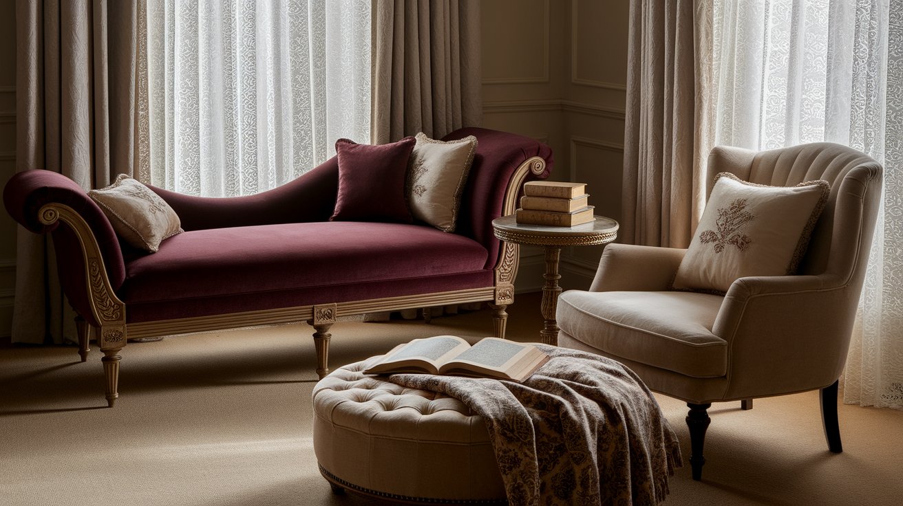 A cozy living room featuring a couch, a chair, and an ottoman arranged for comfort and relaxation.