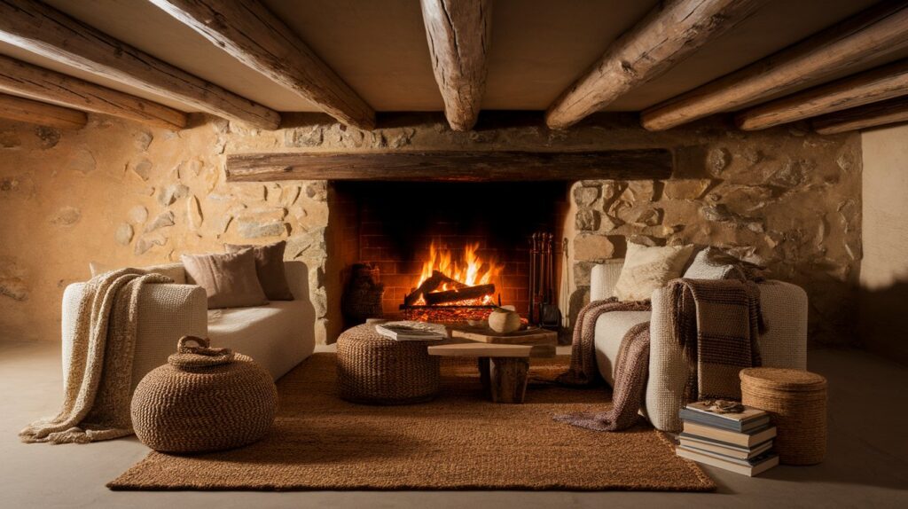 Rustic Living Room with Fireplace