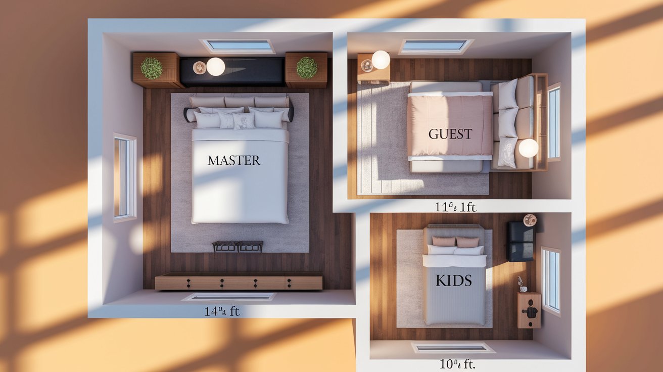  A small room featuring two beds and a couch, arranged to maximize space and comfort.
