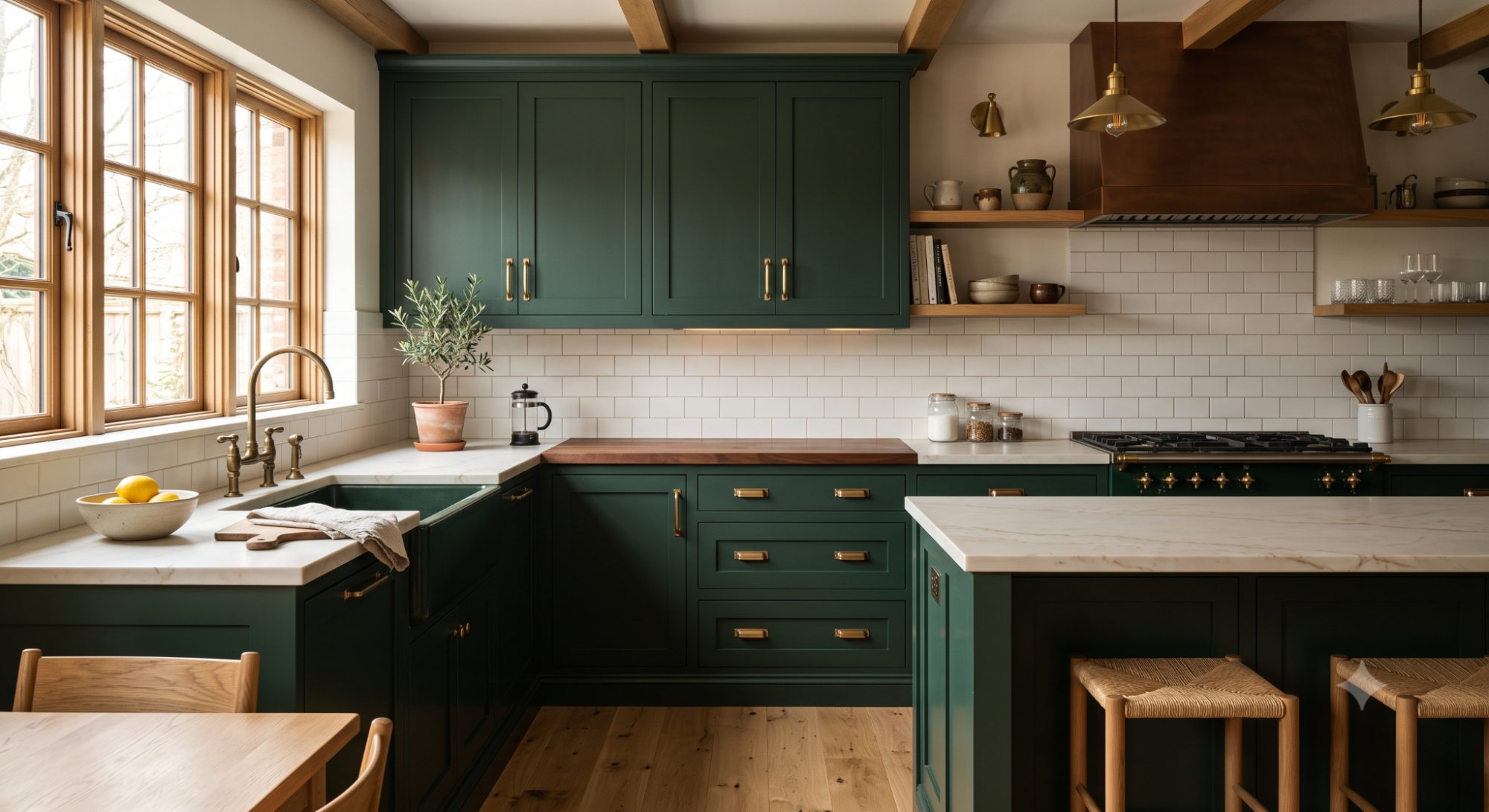 Dark Green Cabinets